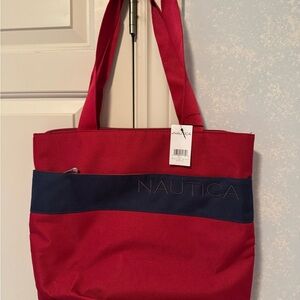 Nautica Women's Tote Bag in Red and Navy